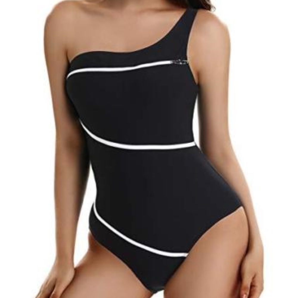 Sexy Single Shoulder Strap One Piece Swimsuit